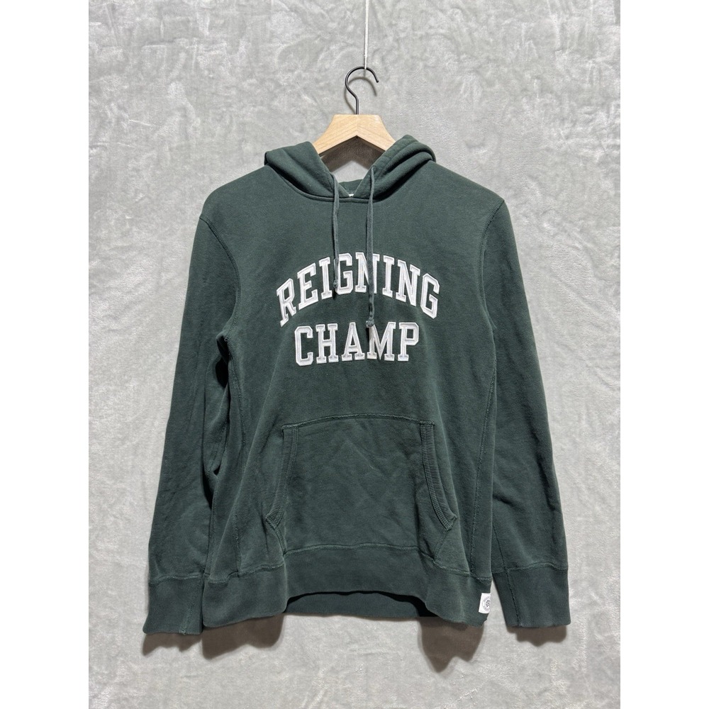 Reigning Champ Forest Green Hoodie Men's Size Small Embroidered‎ Logo Graphic